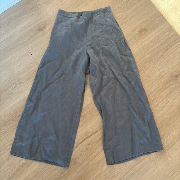 Flax Linen Pants Gray 4/6 Small - Picture 1 of 8